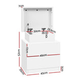 Bedside Tables: Artiss 2X Bedside Table 2 Drawers Lift-up Storage White
