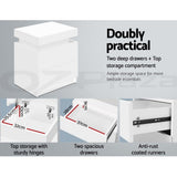 Bedside Tables: Artiss 2X Bedside Table 2 Drawers Lift-up Storage White