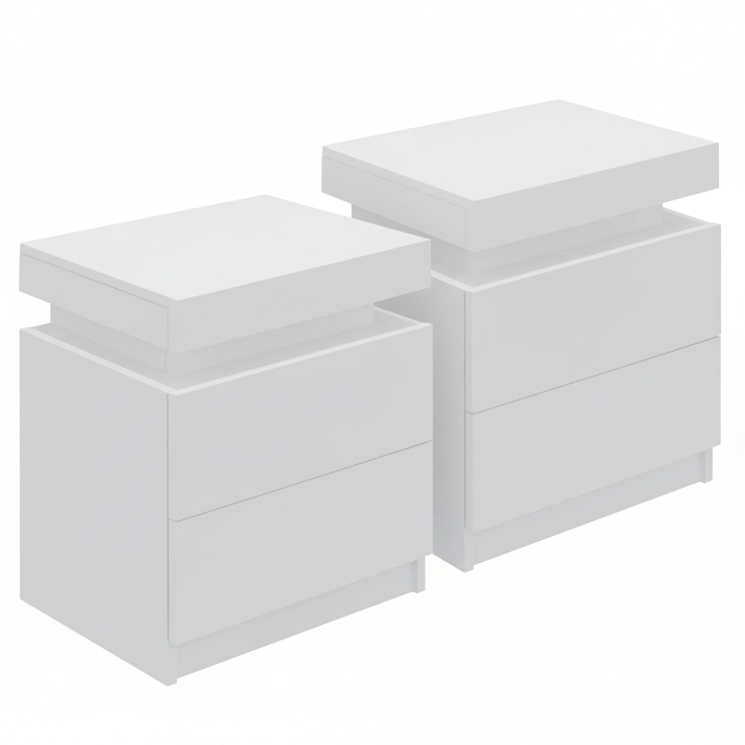 Bedside Tables: Artiss 2X Bedside Table 2 Drawers Lift-up Storage White