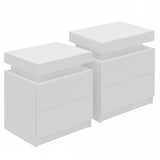 Bedside Tables: Artiss 2X Bedside Table 2 Drawers Lift-up Storage White