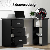 Artiss Computer Desk Drawer Shelf Cabinet Black 120CM