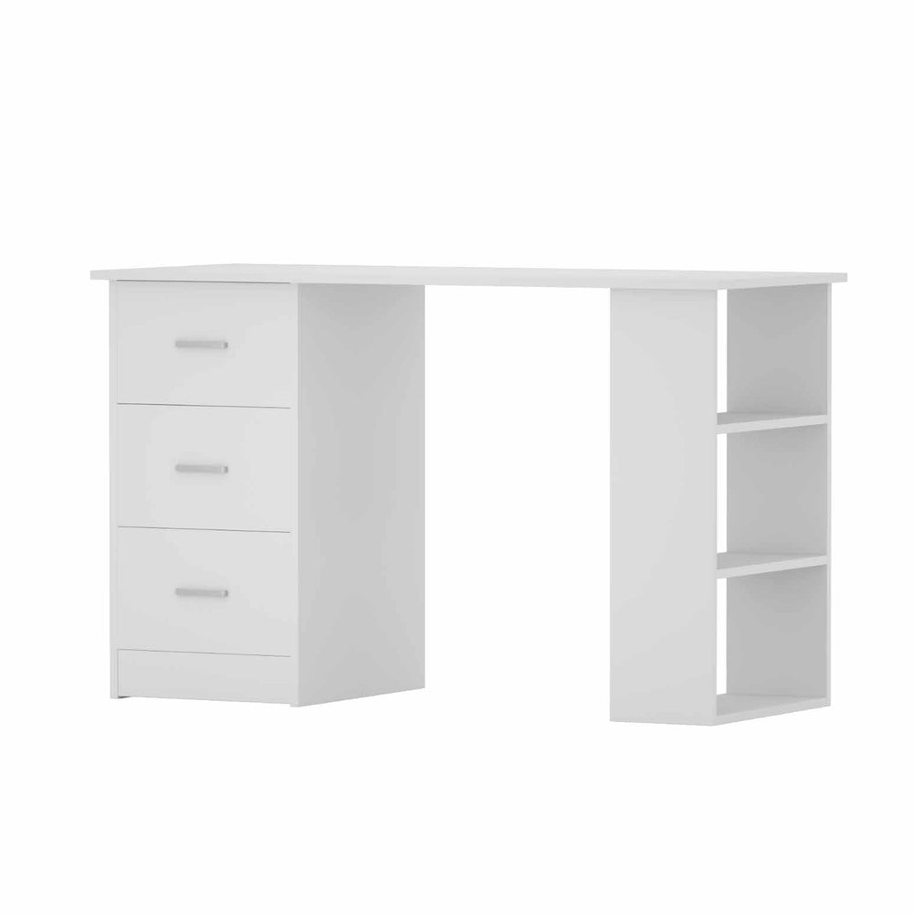 Desks: Artiss Computer Desk Drawer Shelf Cabinet White 120CM