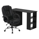 Artiss Computer Desk 120cm Executive Office Chair Set PU Leather High Back Black
