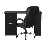 Artiss Computer Desk 120cm Executive Office Chair Set PU Leather High Back Black