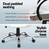 Artiss Computer Desk 120cm Executive Office Chair Set PU Leather High Back White