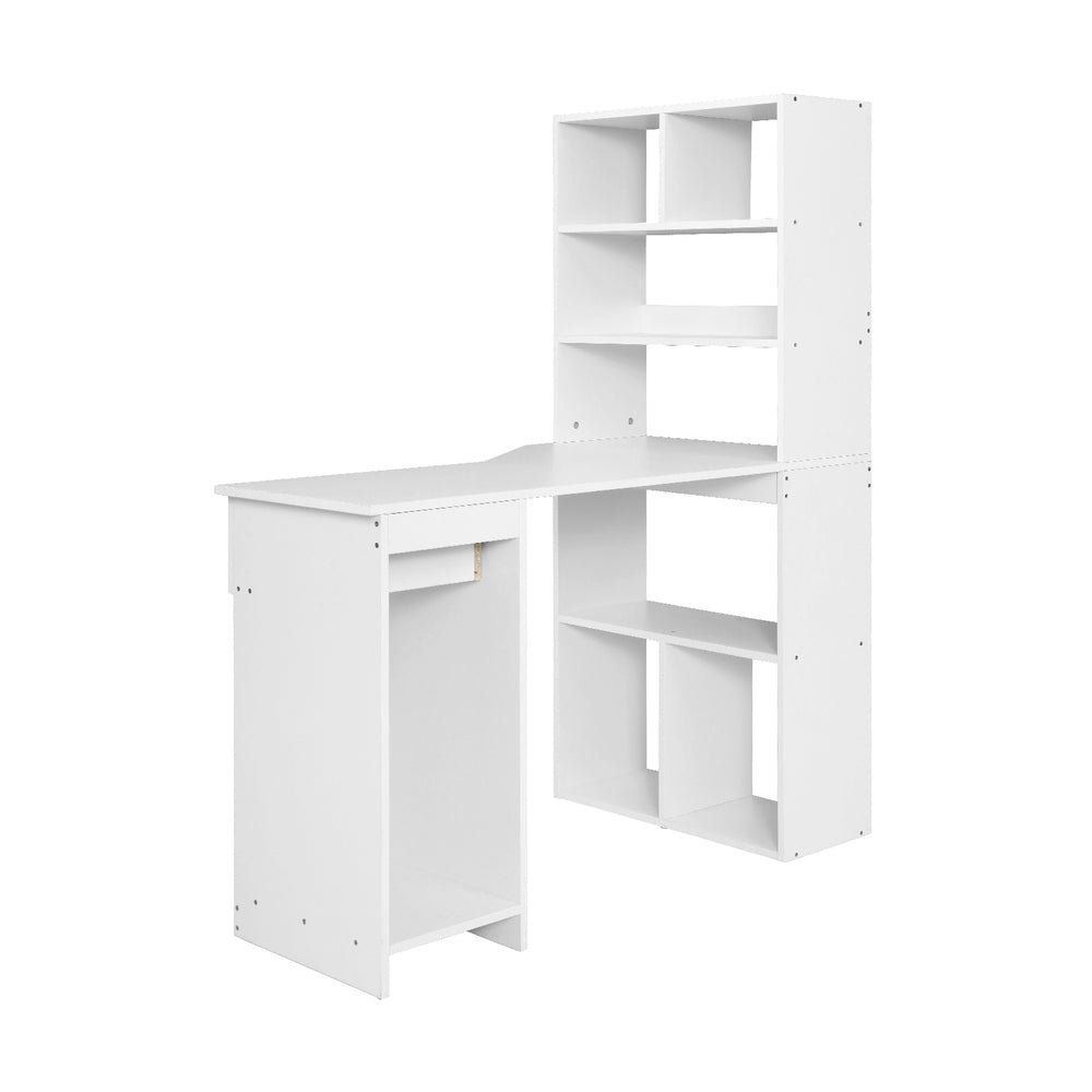 Desks: Artiss Computer Desk Bookshelf Drawer Cabinet White 120CM