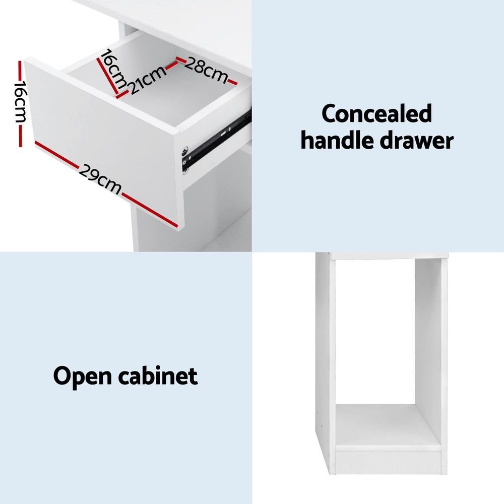 Desks: Artiss Computer Desk Bookshelf Drawer Cabinet White 120CM