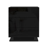 Bedside Tables: Artiss 2x Bedside Table LED 3 Drawers - MORI Black