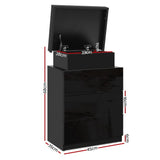 Bedside Tables: Artiss 2X Bedside Table LED 3 Drawers - COLEY Black