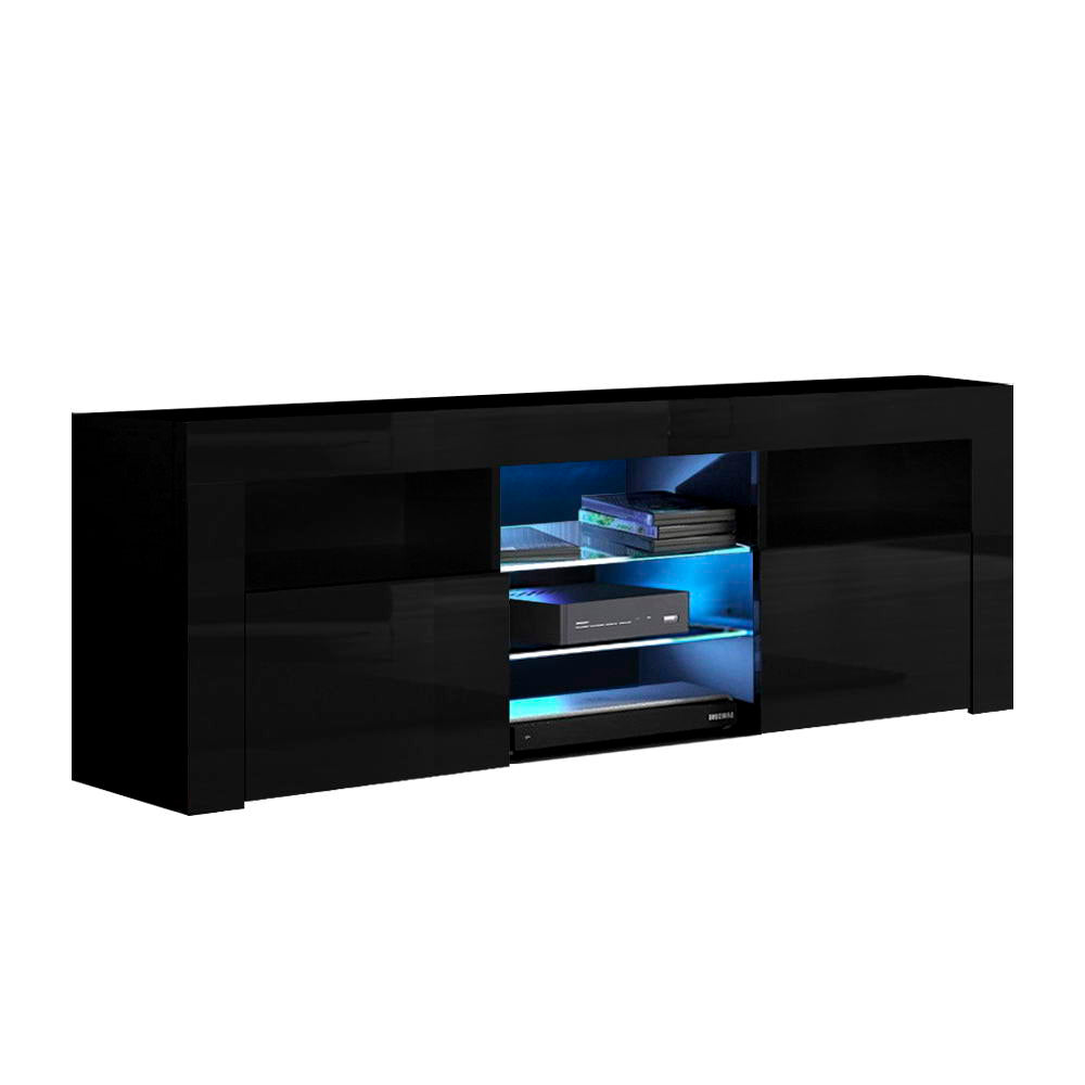 TV Units: Artiss Entertainment Unit TV Cabinet LED 160cm Black Bobi