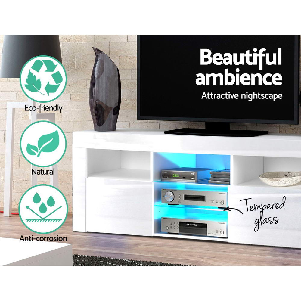 TV Units: Artiss Entertainment Unit TV Cabinet LED 160cm White Bobi