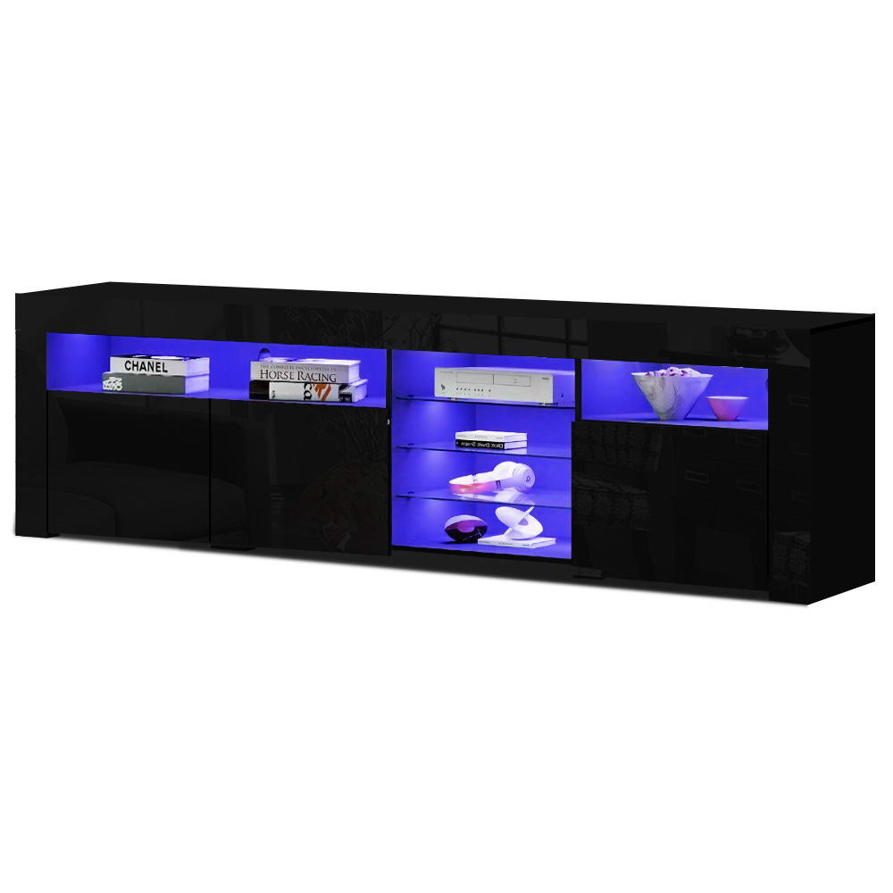 TV Units: Artiss Entertainment Unit TV Cabinet LED 180cm Black Bobi