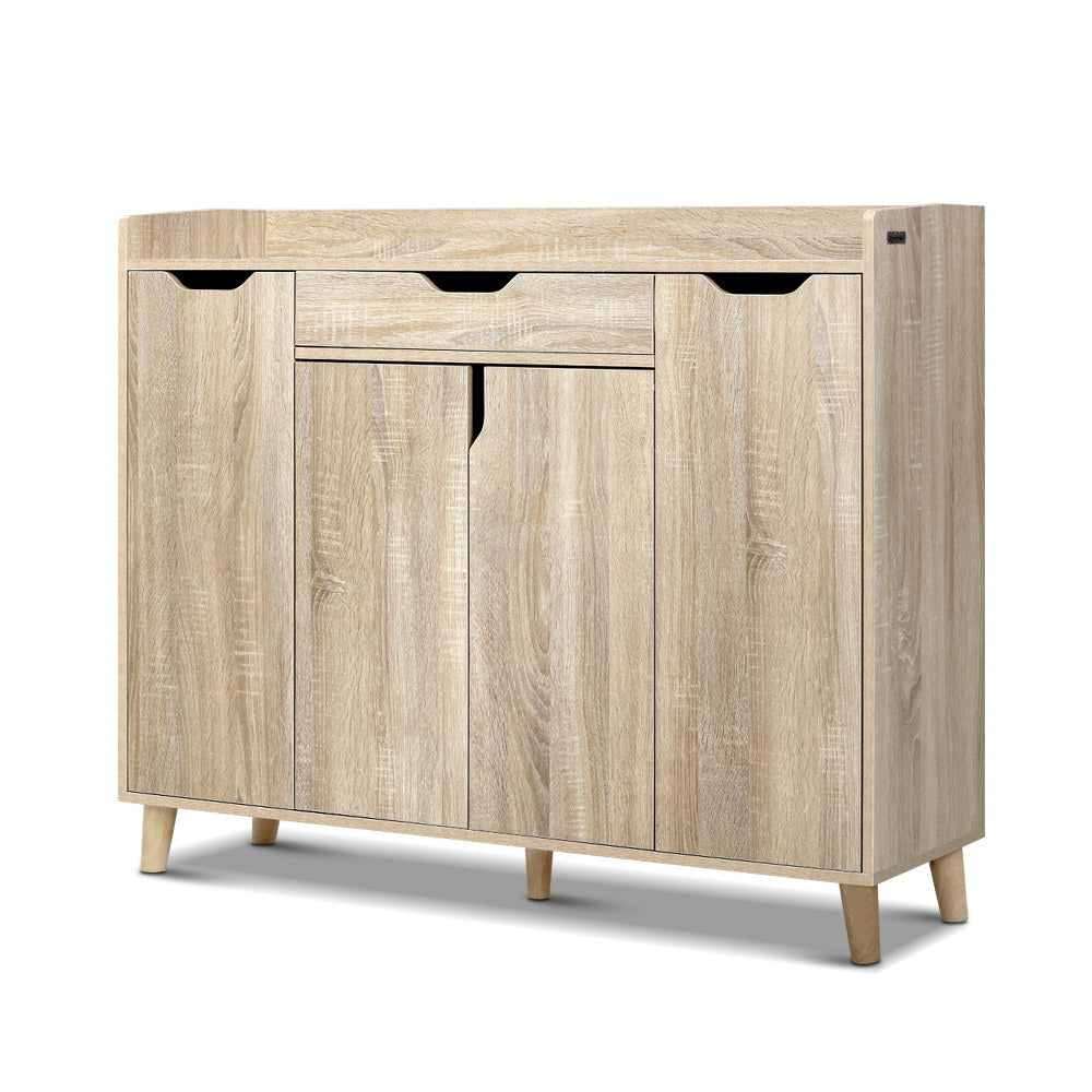 Shoe Storage: Artiss Shoe Rack Cabinet 26 Pairs Adjustable Pine Cissy