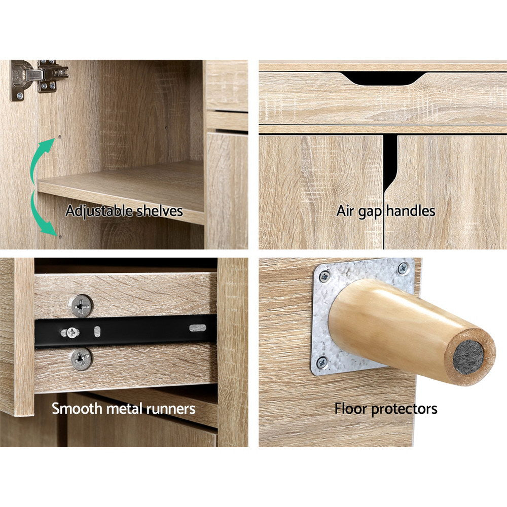 Shoe Storage: Artiss Shoe Rack Cabinet 26 Pairs Adjustable Pine Cissy