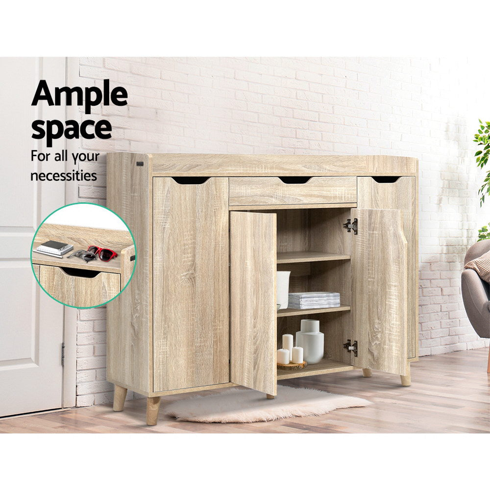 Shoe Storage: Artiss Shoe Rack Cabinet 26 Pairs Adjustable Pine Cissy