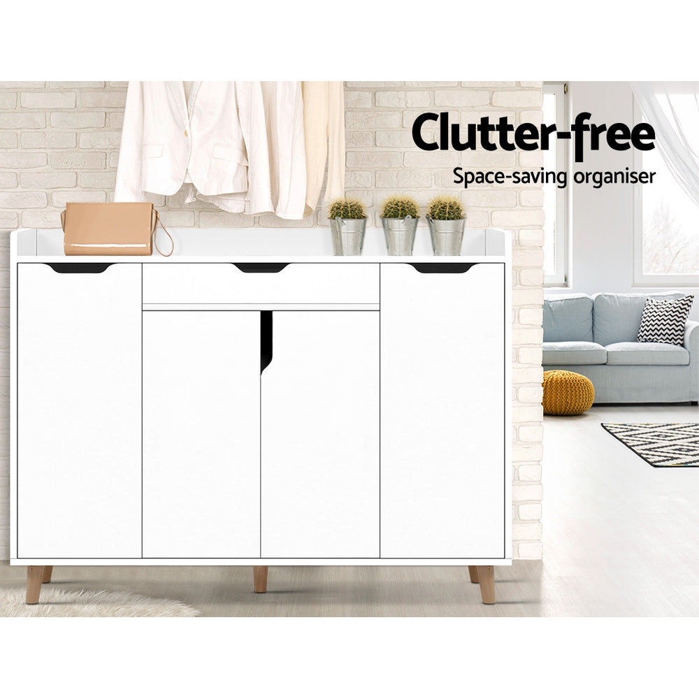 Shoe Storage: Artiss Shoe Rack Cabinet 26 Pairs Adjustable White Cissy