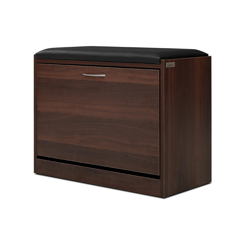 Shoe Storage: Artiss Shoe Rack Cabinet Bench15 Pairs Walnut Kyla