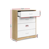 Clothing & Wardrobe Storage: Artiss 4 Chest of Drawers - BURL