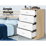 Clothing & Wardrobe Storage: Artiss 4 Chest of Drawers - BURL