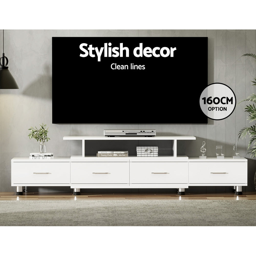TV Units: Artiss TV Cabinet Entertainment Unit Extendable 160CM To 220CM White