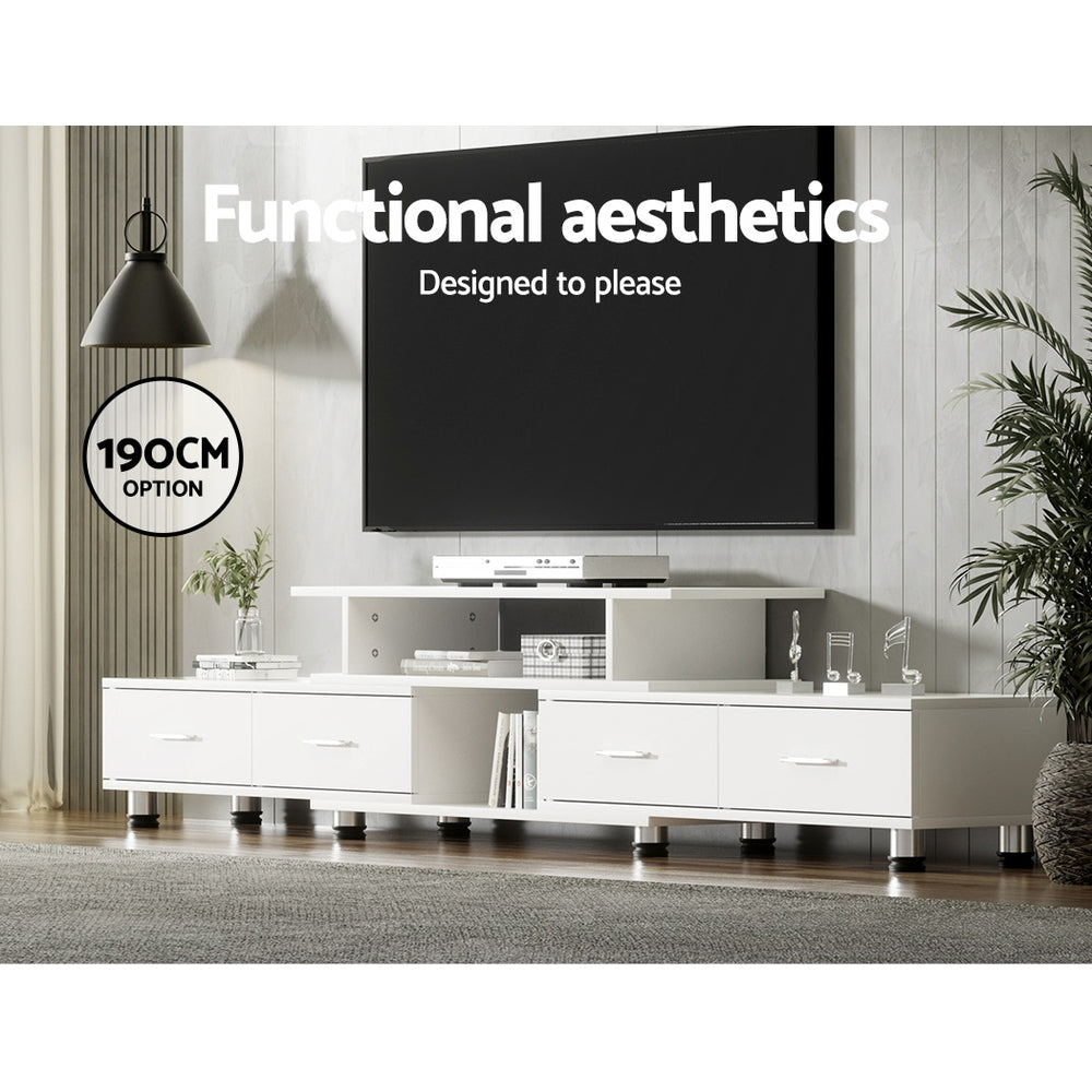 TV Units: Artiss TV Cabinet Entertainment Unit Extendable 160CM To 220CM White