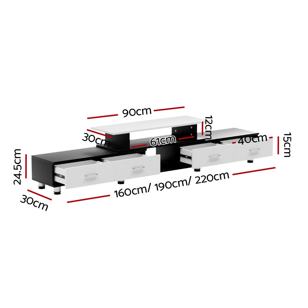TV Units: Artiss TV Cabinet Entertainment Unit Extendable 160CM To 220CM