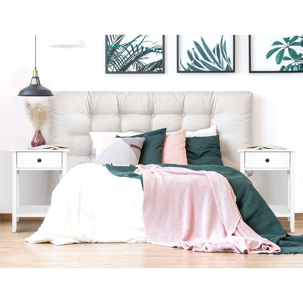 Bedside Tables: Artiss Bedside Table 1 Drawer with Shelf - BOWIE White