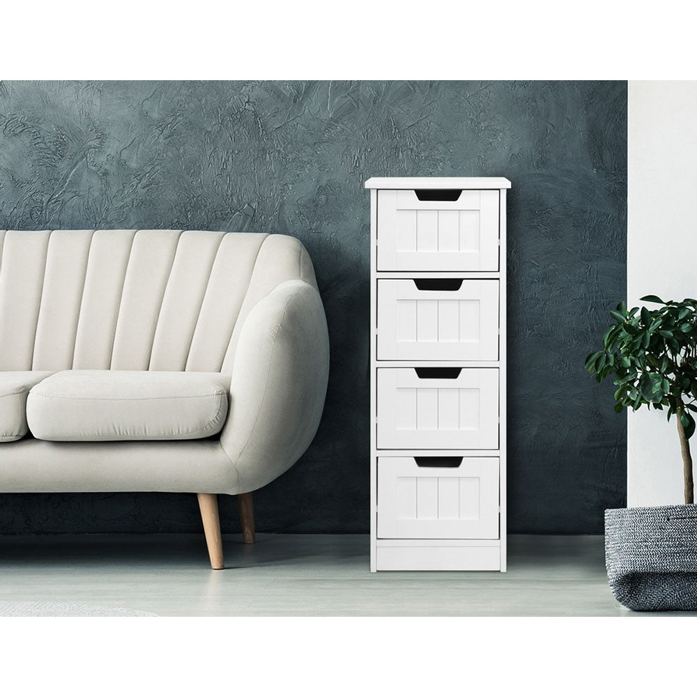 Dressers: Artiss 4 Chest of Drawers - LEESA White