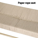 98765-Artiss Dining Bench Paper Rope Seat Wooden Chair 100cm