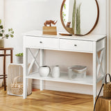 Artiss Console Table 2 Drawers 100CM White Chole