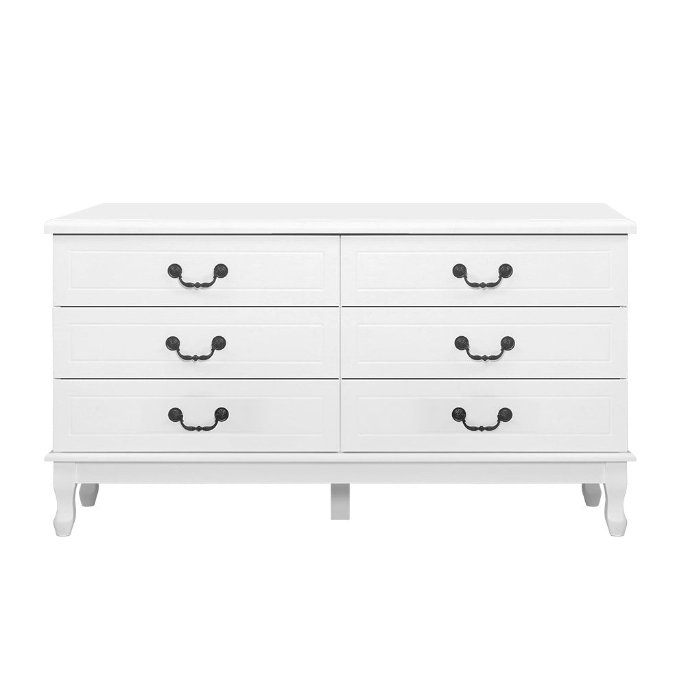 Dressers: Artiss 6 Chest of Drawers - KUBI White