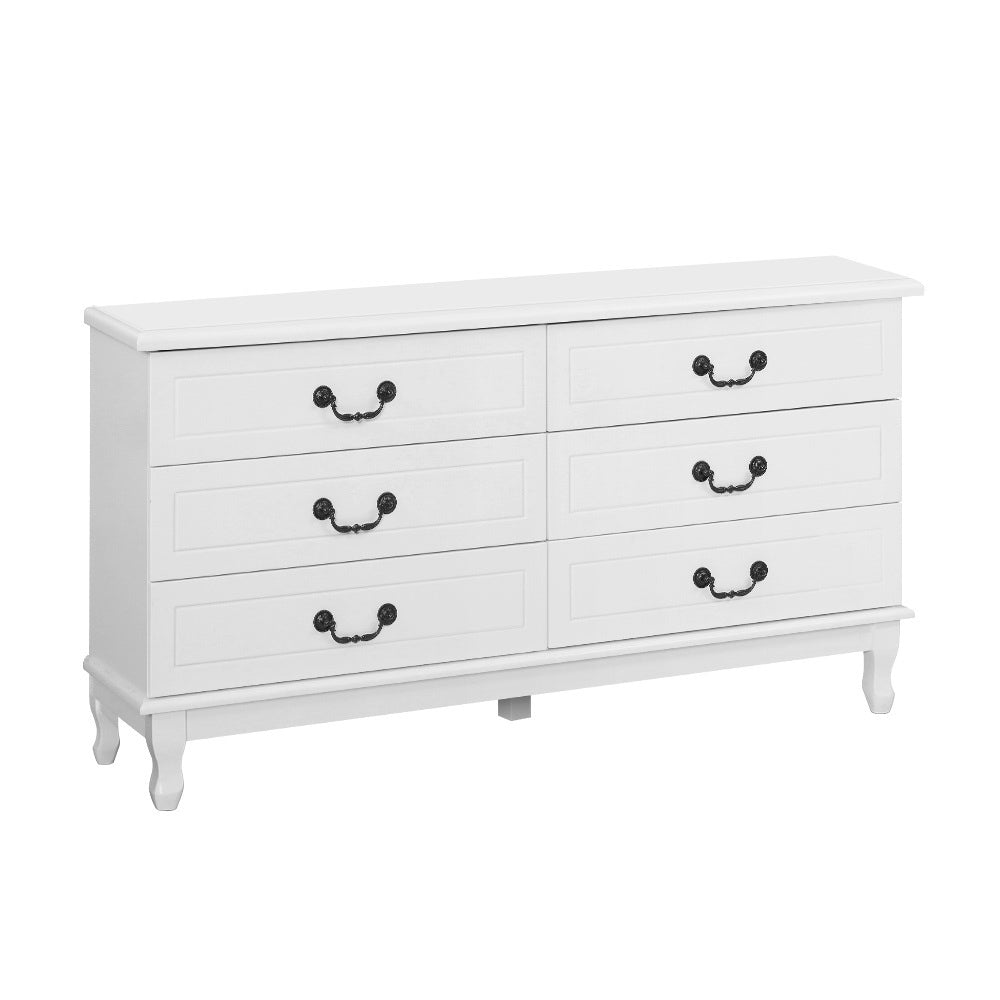 Dressers: Artiss 6 Chest of Drawers - KUBI White