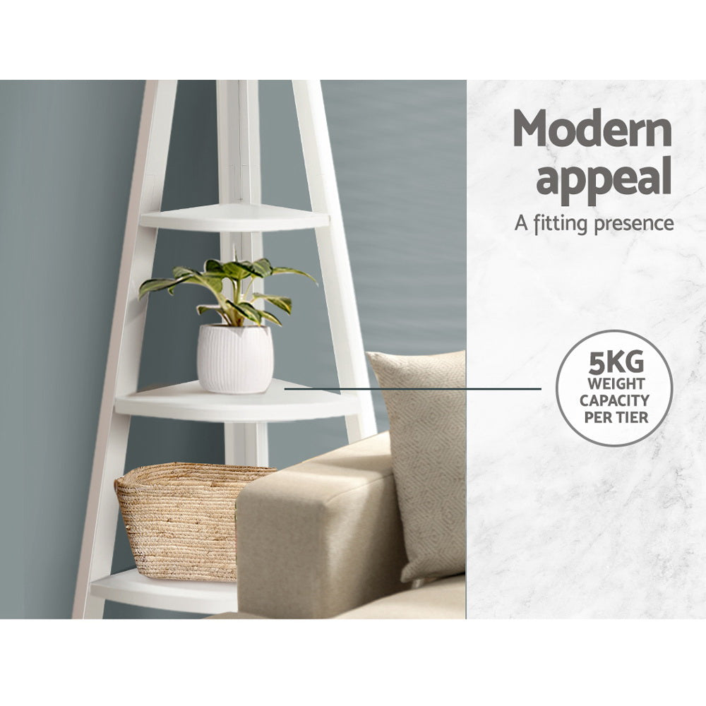 Bookcases & Shelves: Artiss Bookshelf Corner Shelf 5 Tiers - CANE White