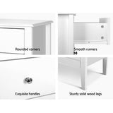 Dressers: Artiss 3 Chest of Drawers - BRITTANY White