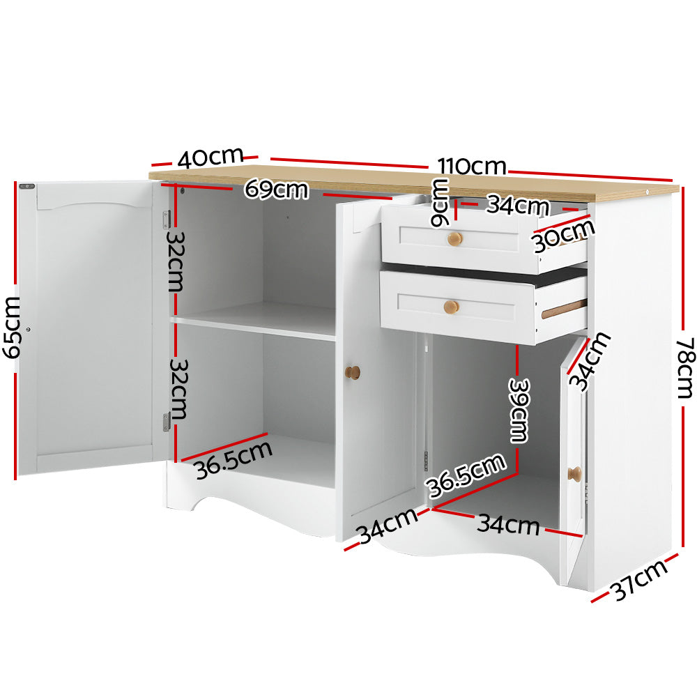 Buffets & Sideboards: Artiss Buffet Sideboard 3 Doors - BERNE White