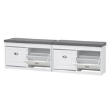 Artiss 2x Shoe Bench Set Flip Drawer White