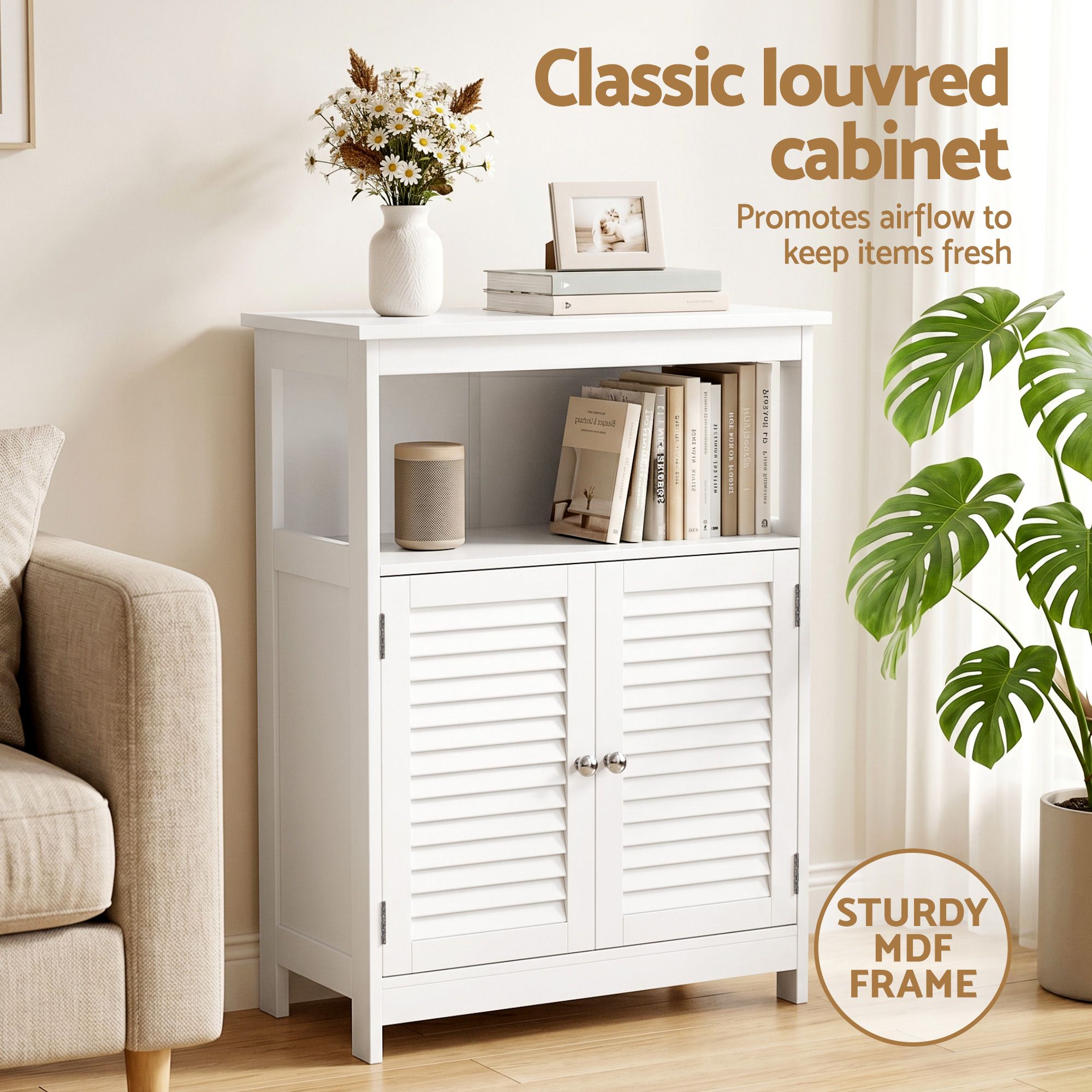 Artiss 2x Buffet Sideboard Cabinet Server Cupboard Kitchen Bathroom Storage IVOR