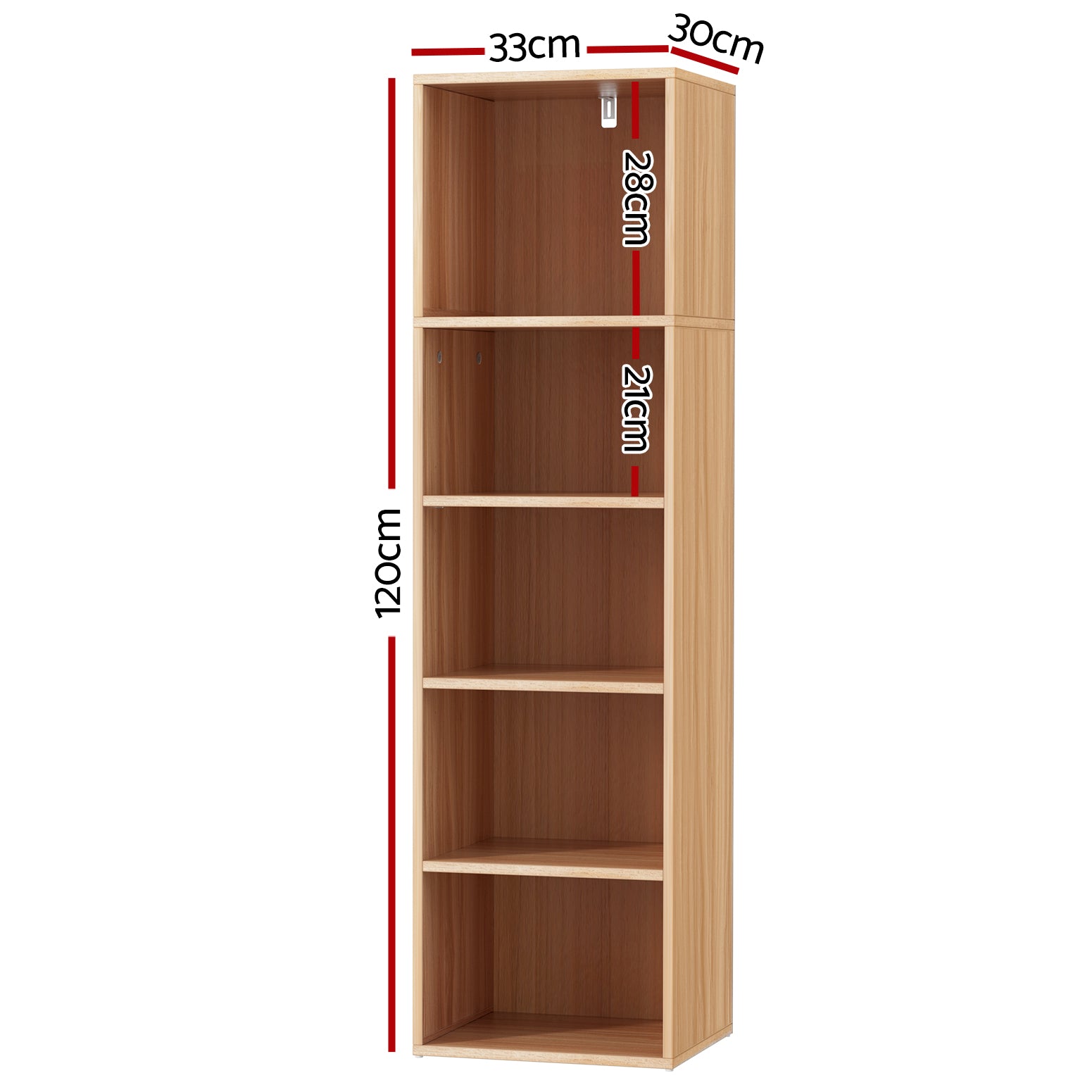 Bookcases & Shelves: Artiss Bookshelf 5 Tiers MILO Pine