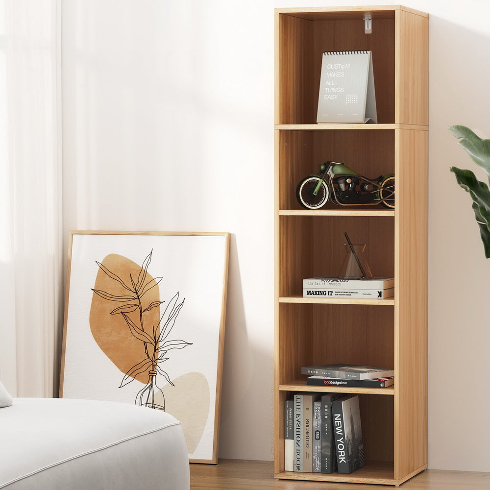 Bookcases & Shelves: Artiss Bookshelf 5 Tiers MILO Pine
