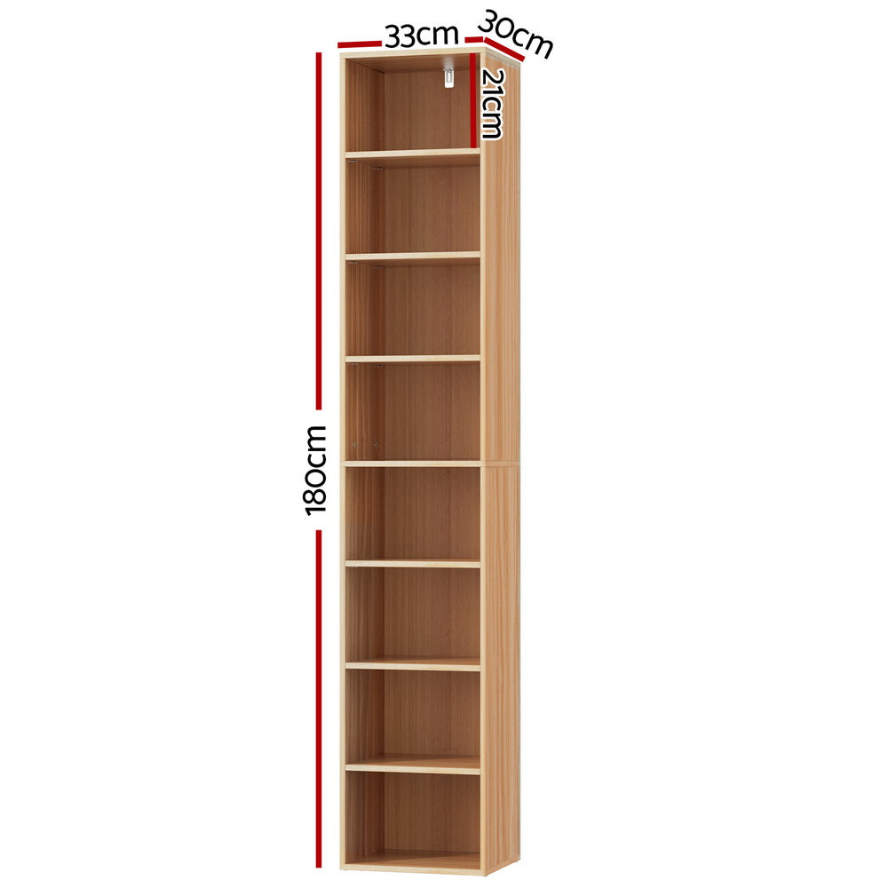 Bookcases & Shelves: Artiss Bookshelf 8 Tiers MILO Pine