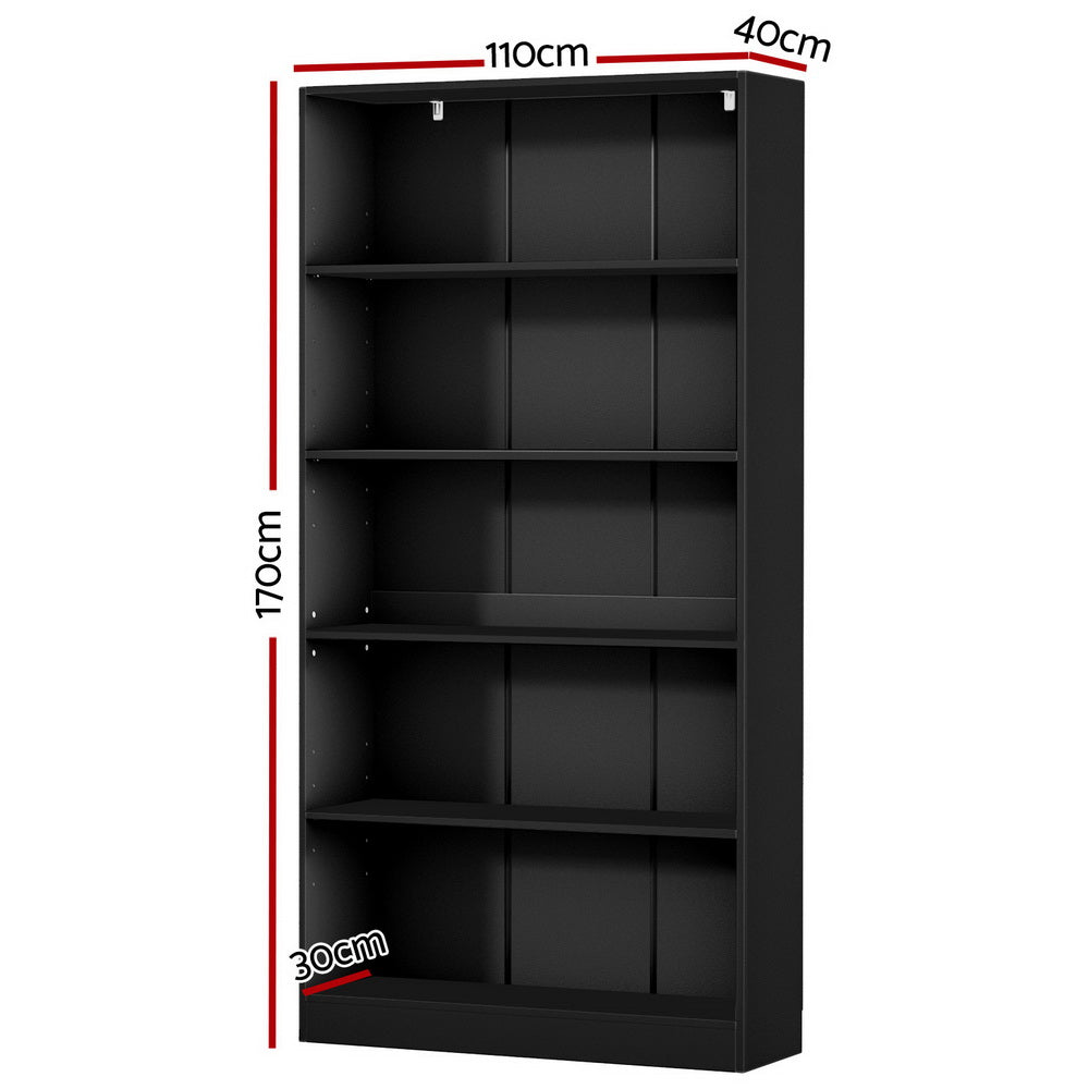 Bookcases & Shelves: Artiss Bookshelf 5 Tiers ANTON Black