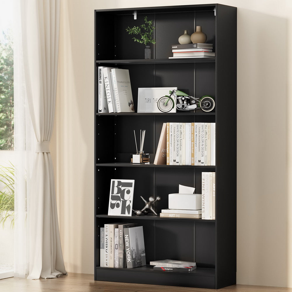 Bookcases & Shelves: Artiss Bookshelf 5 Tiers ANTON Black