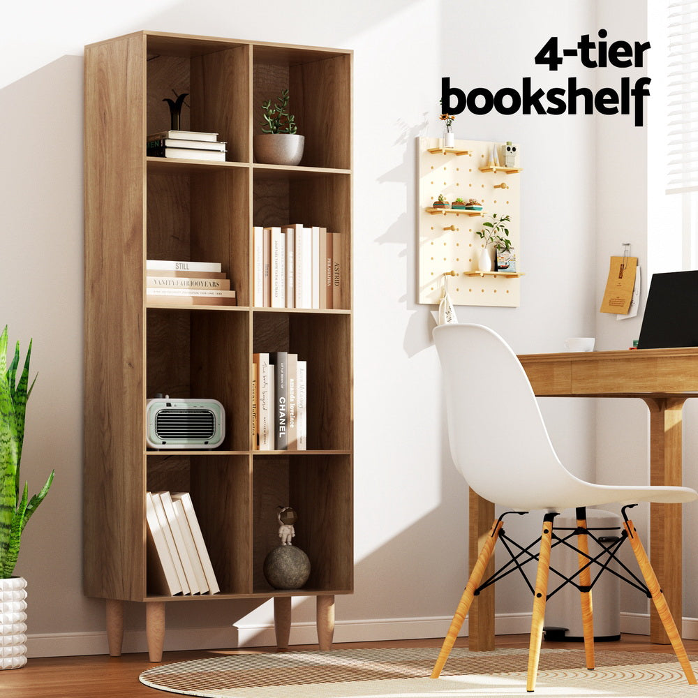 Bookcases & Shelves: Artiss Bookshelf Bookcase 4 Tiers LEOR Pine