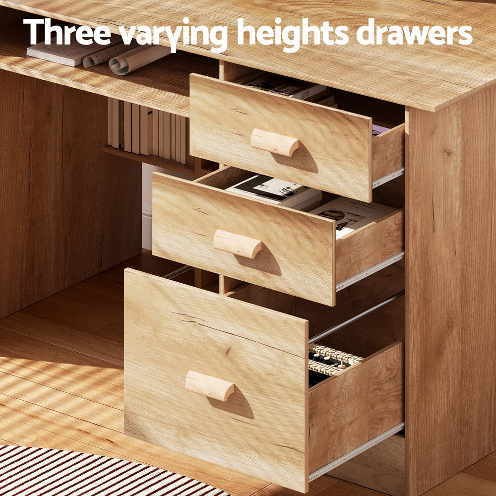 Desks: Artiss Computer Desk Office Study Desks Table Shelf Drawer