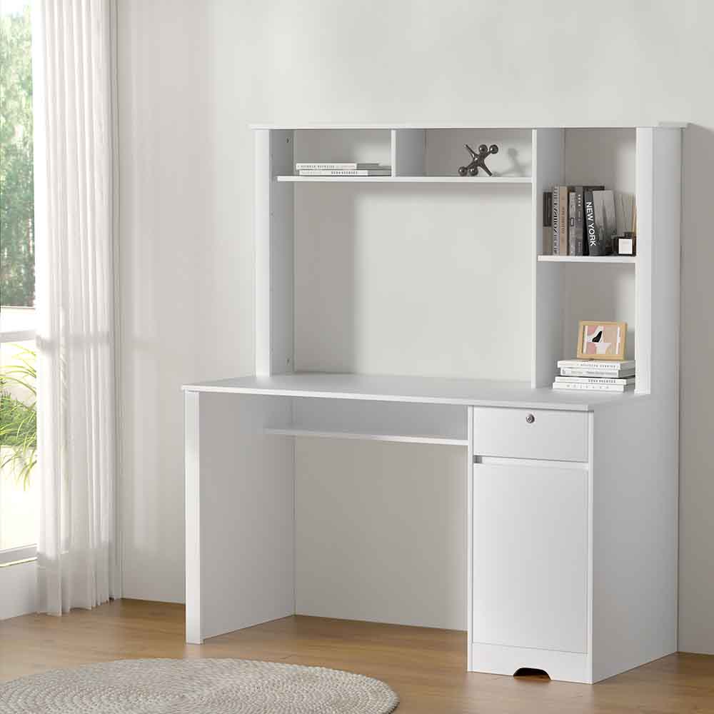 Desks: Artiss Computer Desk Office Study Desks Table Drawer Bookshelf Cabinet