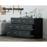 Artiss 6 Chest of Drawers - VEDA Black