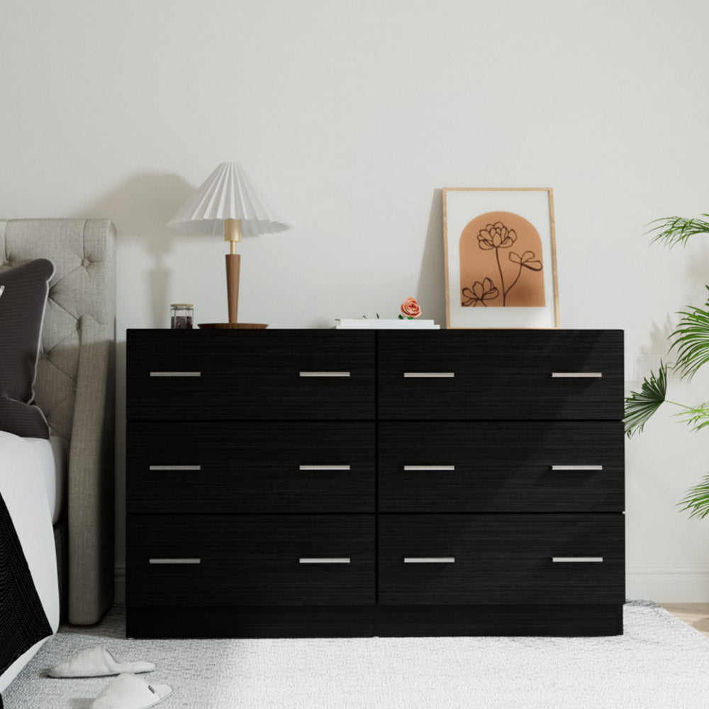 Dressers: Artiss 6 Chest of Drawers - VEDA Black