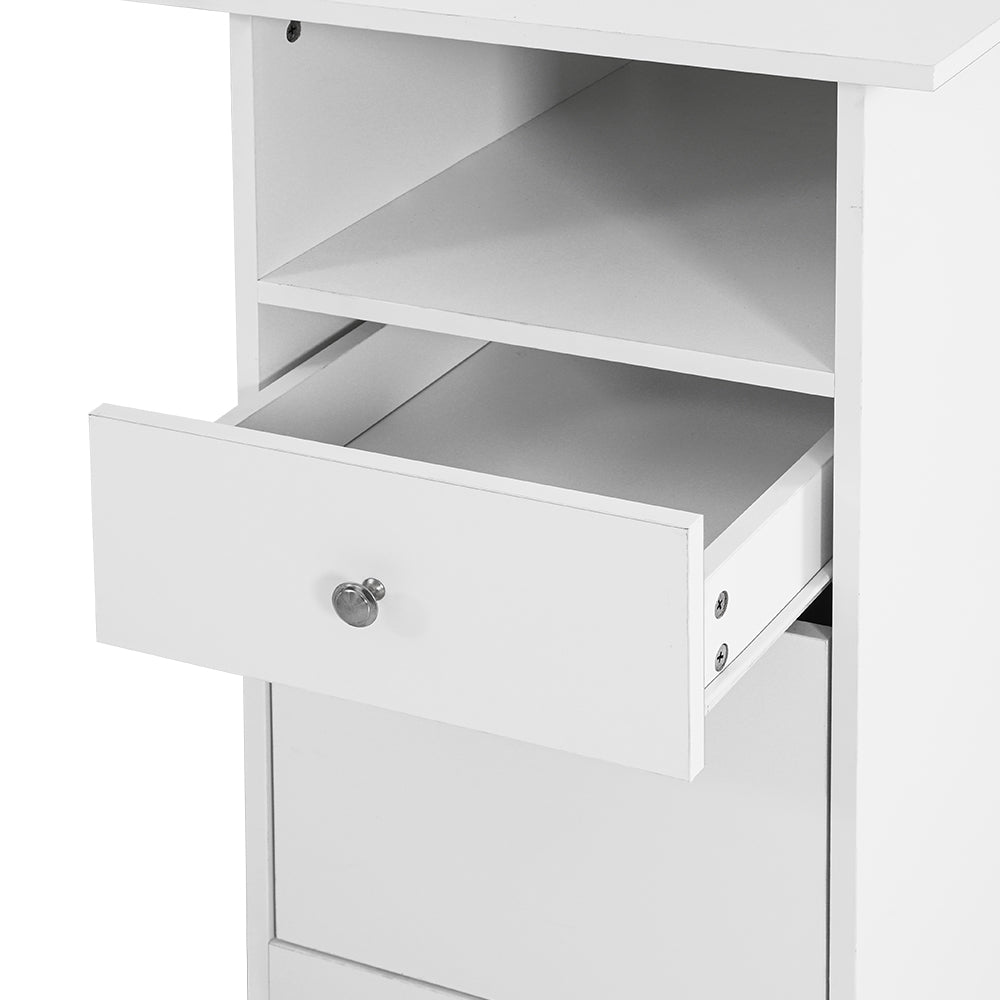 Desks: Artiss Computer Desk Shelf Cabinet L-Shape White 150CM