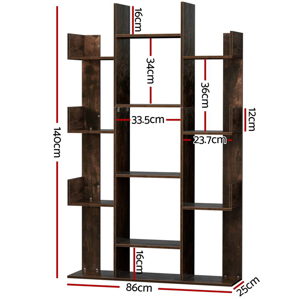 Bookcases & Shelves: Artiss Tree-Shaped Bookshelf ROMI Walnut