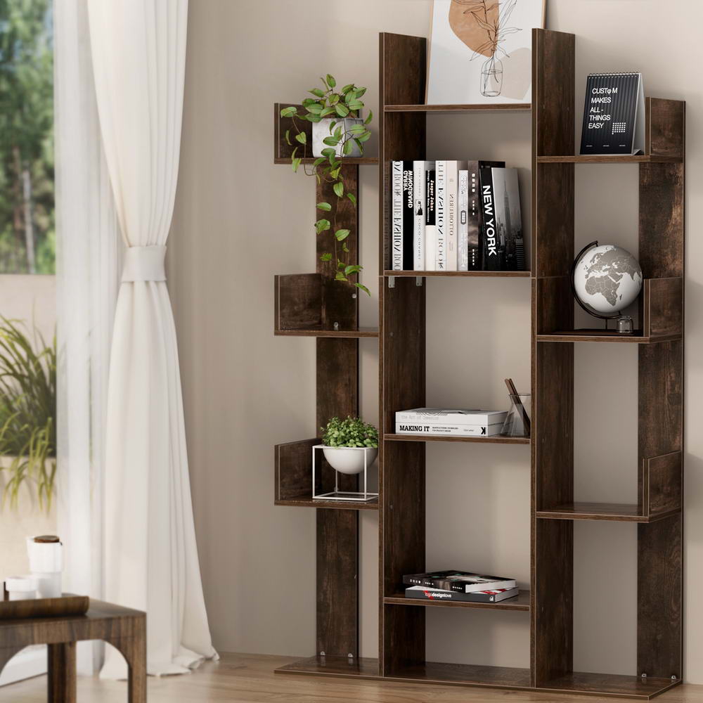 Bookcases & Shelves: Artiss Tree-Shaped Bookshelf ROMI Walnut